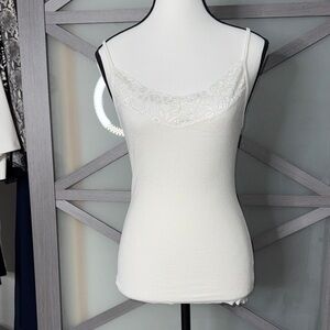 Elegant White Lace Trim Michael Stars Cami Top